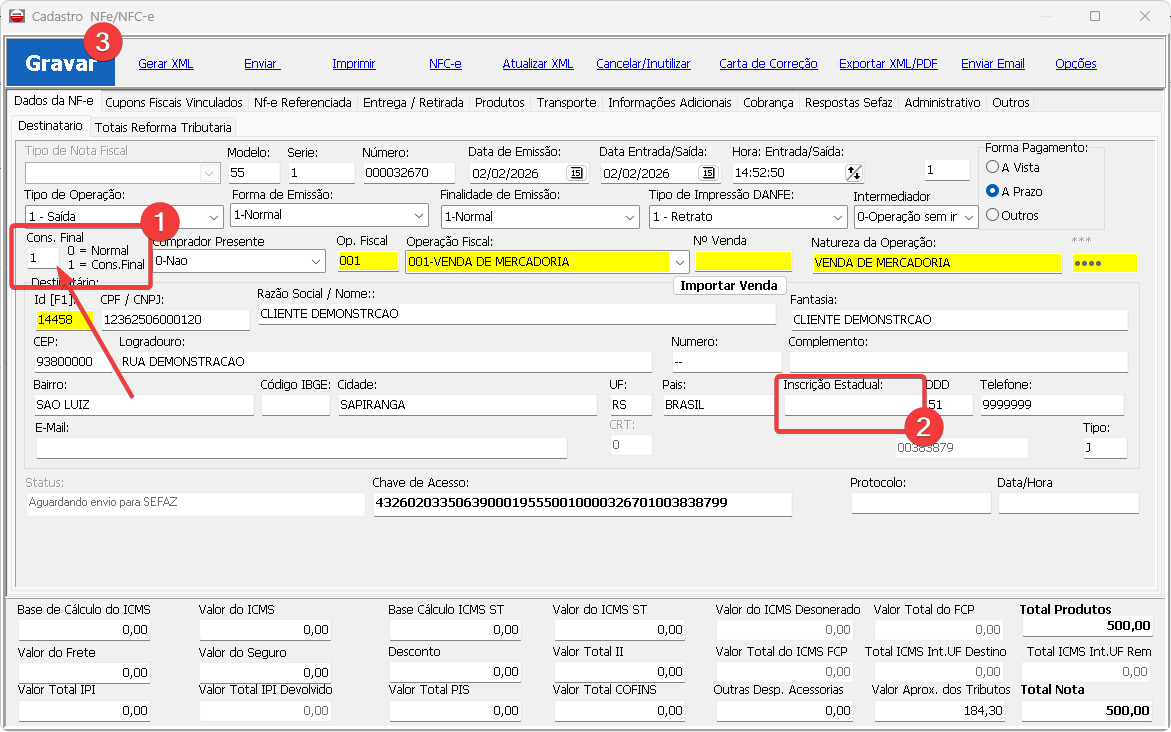 Indicador de Operação Consumidor Final